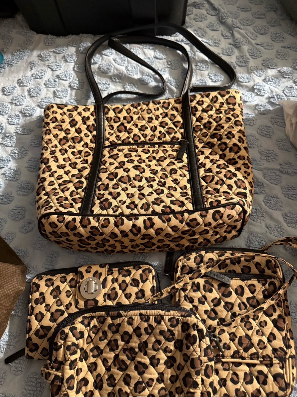 Quilted Leopard Print retired Vera Bradley set
